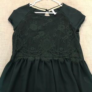 Xhiliration by Target Green Lace Top